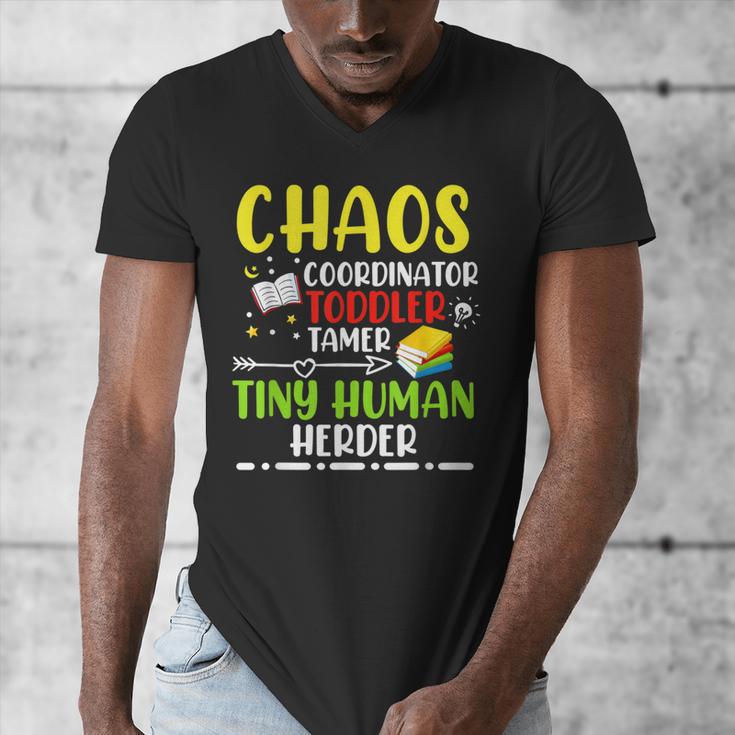 Daycare Teacher School Chaos Coordinator Toddler Tamer For Men Women Kids Men's V-Neck T-Shirt, funny design