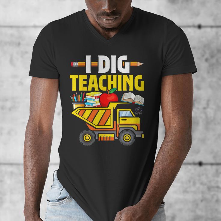 I Dig Teaching Dump Truck Construction Back School Teacher Men's V-Neck T-Shirt, funny design I Dig Teaching Dump Truck Construction Back School Teacher Men's V-Neck T-Shirt, funny design