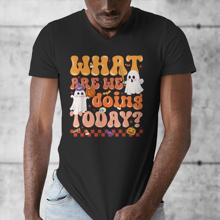 What Are We Doing Today Halloween PE Spooky Teacher Men's V-Neck T-Shirt, Pe Teacher Gifts, funny design