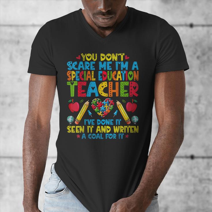 You Don't Scare Me I'm A Special Education Teacher SPED Men's V-Neck T-Shirt, funny design You Don't Scare Me I'm A Special Education Teacher SPED Men's V-Neck T-Shirt, funny design