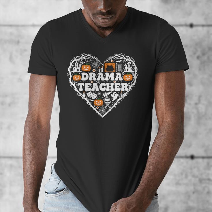 Drama Teacher Heart Pumpkin Ghost Halloween Kids Men's V-Neck T-Shirt, funny design Drama Teacher Heart Pumpkin Ghost Halloween Kids Men's V-Neck T-Shirt, funny design