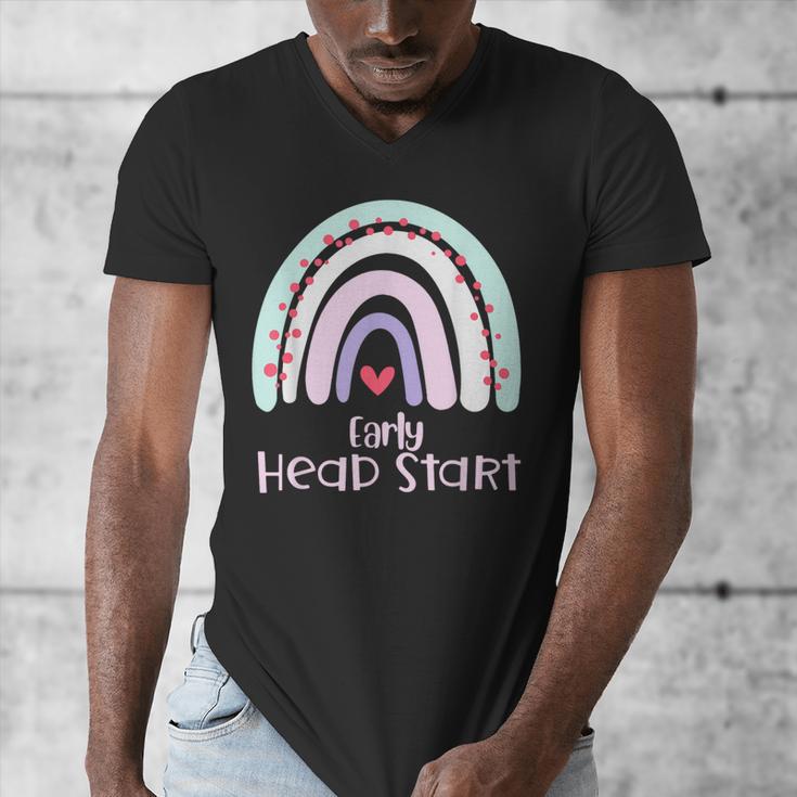Early Headstart Cute Retro Rainbow Teachers Men's V-Neck T-Shirt, funny design Early Headstart Cute Retro Rainbow Teachers Men's V-Neck T-Shirt, funny design