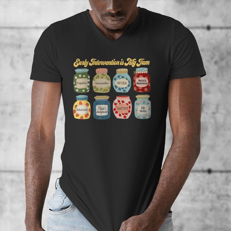 Early Intervention Is My Jam Early Intervention Teacher Men's V-Neck T-Shirt, funny design Early Intervention Is My Jam Early Intervention Teacher Men's V-Neck T-Shirt, funny design