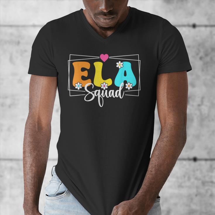 ELA Squad Teacher Back To School English Language Arts Men's V-Neck T-Shirt, English Teacher Gifts, funny design