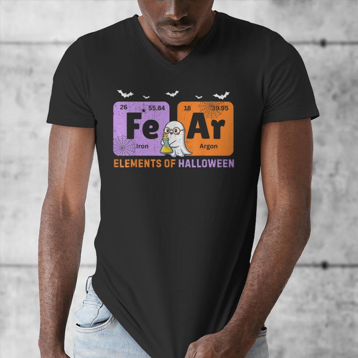 Elements Of Halloween Fear Periodically Chemistry Teacher Men's V-Neck T-Shirt, funny design