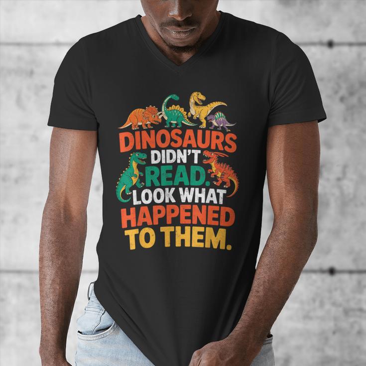 English Teacher Dinosaurs Didn’t Read What Happened To Them Men's V-Neck T-Shirt, English Teacher Gifts, funny design English Teacher Dinosaurs Didn’t Read What Happened To Them Men's V-Neck T-Shirt, English Teacher Gifts, funny design