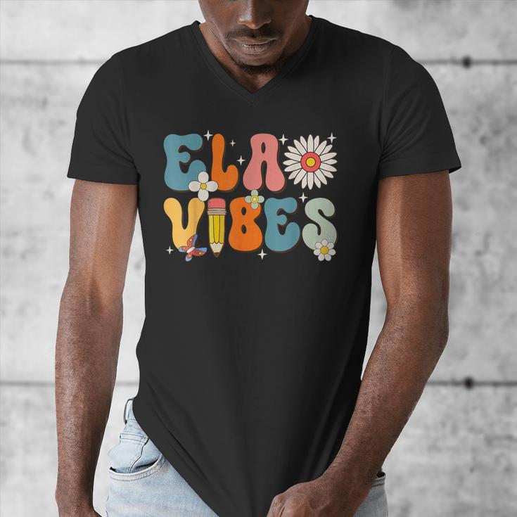 English Teacher Ela Vibes Teacher Kids First Day Of School Men's V-Neck T-Shirt, English Teacher Gifts, funny design English Teacher Ela Vibes Teacher Kids First Day Of School Men's V-Neck T-Shirt, English Teacher Gifts, funny design