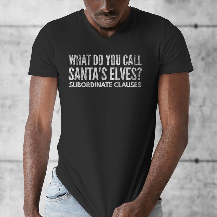 English Teacher About Grammar And Christmas Men's V-Neck T-Shirt, English Teacher Gifts, funny design