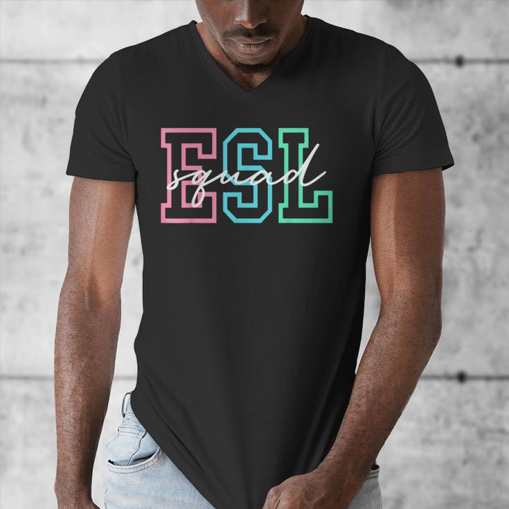 ESL Squad Teacher English As A Second Language Men's V-Neck T-Shirt, Esl Teacher Gifts, English Teacher Gifts, funny design ESL Squad Teacher English As A Second Language Men's V-Neck T-Shirt, Esl Teacher Gifts, English Teacher Gifts, funny design