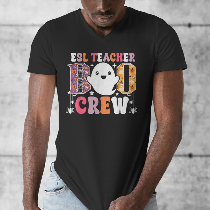 ESL Teacher Boo Crew Halloween Costume Men's V-Neck T-Shirt, Esl Teacher Gifts, funny design