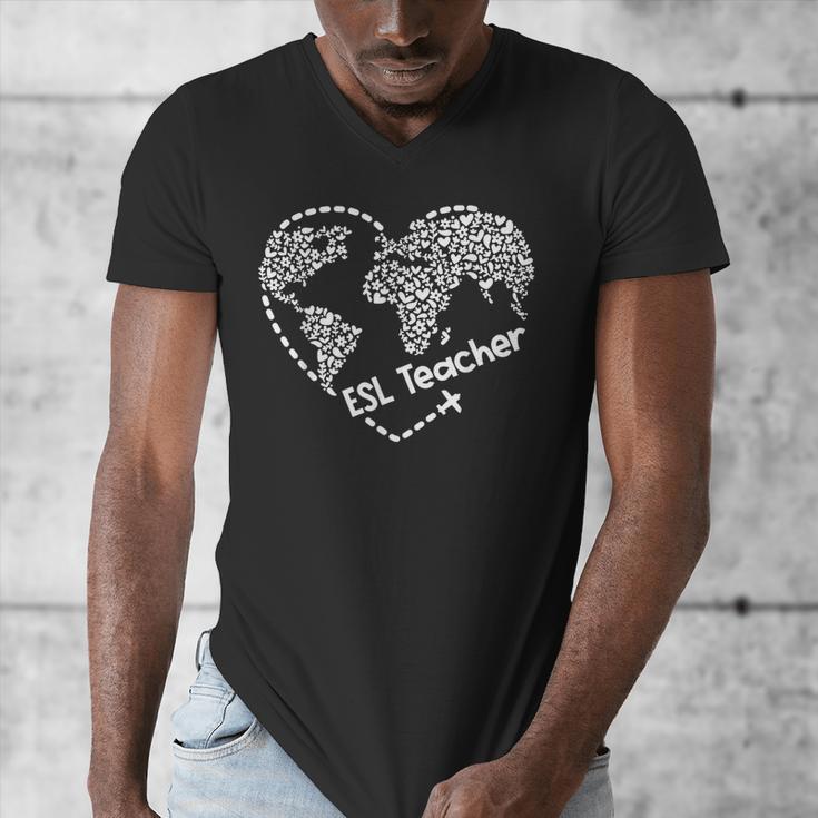 ESL Teacher ESOL Student Cute Heart Shape English Teacher Men's V-Neck T-Shirt, Esl Teacher Gifts, English Teacher Gifts, funny design ESL Teacher ESOL Student Cute Heart Shape English Teacher Men's V-Neck T-Shirt, Esl Teacher Gifts, English Teacher Gifts, funny design