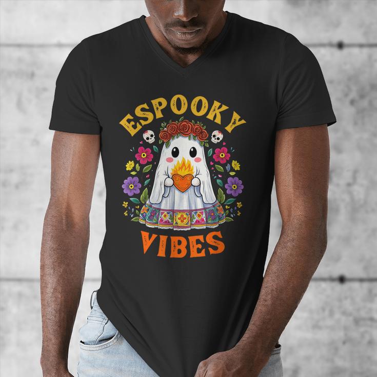 Espooky Vibes Spanish Mexican Halloween Ghost Teachers Men's V-Neck T-Shirt, funny design Espooky Vibes Spanish Mexican Halloween Ghost Teachers Men's V-Neck T-Shirt, funny design