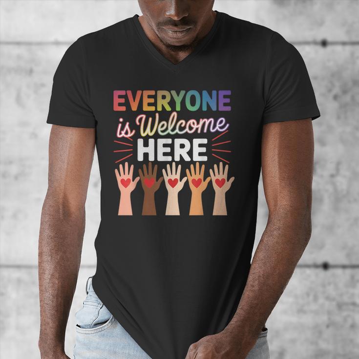 Everyone Is Welcome Here Shirt Teacher Men's V-Neck T-Shirt, funny design Everyone Is Welcome Here Shirt Teacher Men's V-Neck T-Shirt, funny design