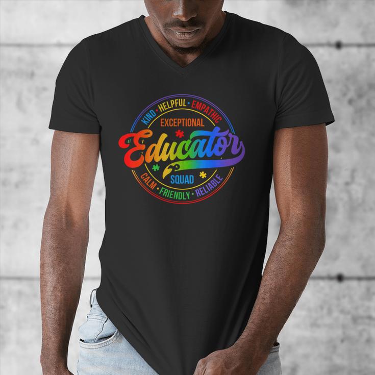 Exceptional Educator Squad Special Education Teacher Autism Men's V-Neck T-Shirt, funny design Exceptional Educator Squad Special Education Teacher Autism Men's V-Neck T-Shirt, funny design