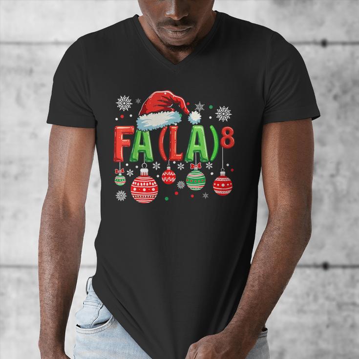 FA LA 8 Christmas Santa FA La Math Teacher Student Men's V-Neck T-Shirt, funny design FA LA 8 Christmas Santa FA La Math Teacher Student Men's V-Neck T-Shirt, funny design