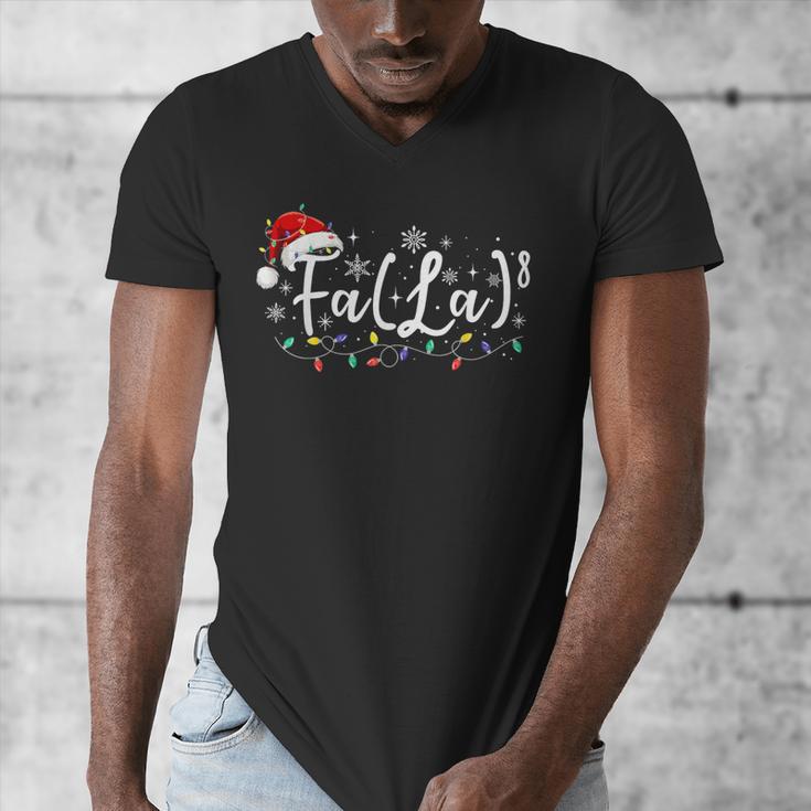 FA LA8 Christmas Santa Fa La Math Teacher Student Men's V-Neck T-Shirt, funny design