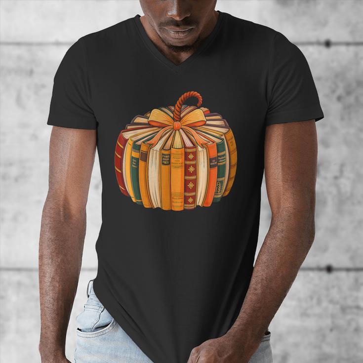 Fall Book Halloween Costume Autumn Pumpkin Teacher Kids Men's V-Neck T-Shirt, funny design Fall Book Halloween Costume Autumn Pumpkin Teacher Kids Men's V-Neck T-Shirt, funny design