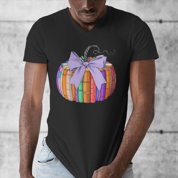 Fall Pumpkin Books Lover Halloween Teacher Teaching Staff Men's V-Neck T-Shirt, funny design Fall Pumpkin Books Lover Halloween Teacher Teaching Staff Men's V-Neck T-Shirt, funny design