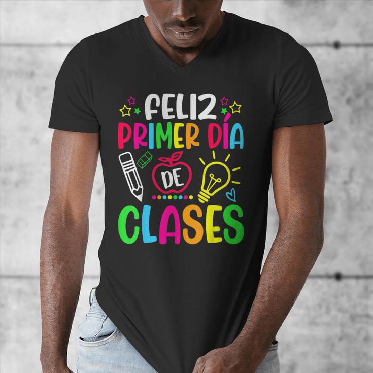 Feliz Primer Dia De Clases Kids Girl Teacher Spanish School Men's V-Neck T-Shirt, funny design Feliz Primer Dia De Clases Kids Girl Teacher Spanish School Men's V-Neck T-Shirt, funny design