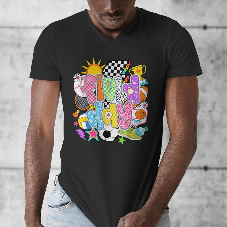 Field Day Fun Day Let The Games Begin Field Trip Teacher Kid Men's V-Neck T-Shirt, funny design Field Day Fun Day Let The Games Begin Field Trip Teacher Kid Men's V-Neck T-Shirt, funny design