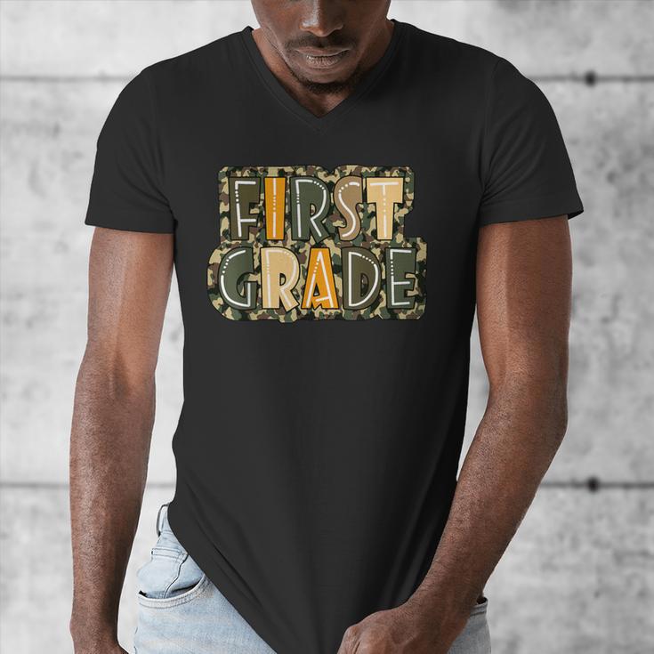 First 1St Grade Camo Camouflage Boy Teacher Back To School Men's V-Neck T-Shirt, First Grade Teacher Gifts, funny design First 1St Grade Camo Camouflage Boy Teacher Back To School Men's V-Neck T-Shirt, First Grade Teacher Gifts, funny design
