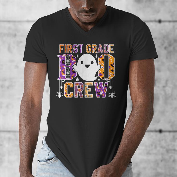 First Grade Boo Crew Teacher Student Halloween Costume Men's V-Neck T-Shirt, First Grade Teacher Gifts, funny design First Grade Boo Crew Teacher Student Halloween Costume Men's V-Neck T-Shirt, First Grade Teacher Gifts, funny design