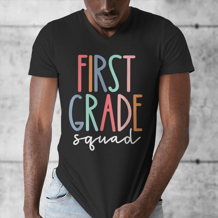 First Grade Squad 1st Grade Teacher Crew Back To School Team Men's V-Neck T-Shirt, First Grade Teacher Gifts, funny design