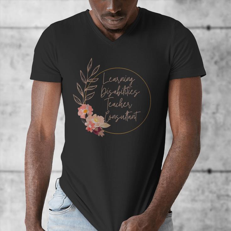 Floral Learning Disabilities Teacher Consultant SPED Teacher Men's V-Neck T-Shirt, funny design Floral Learning Disabilities Teacher Consultant SPED Teacher Men's V-Neck T-Shirt, funny design