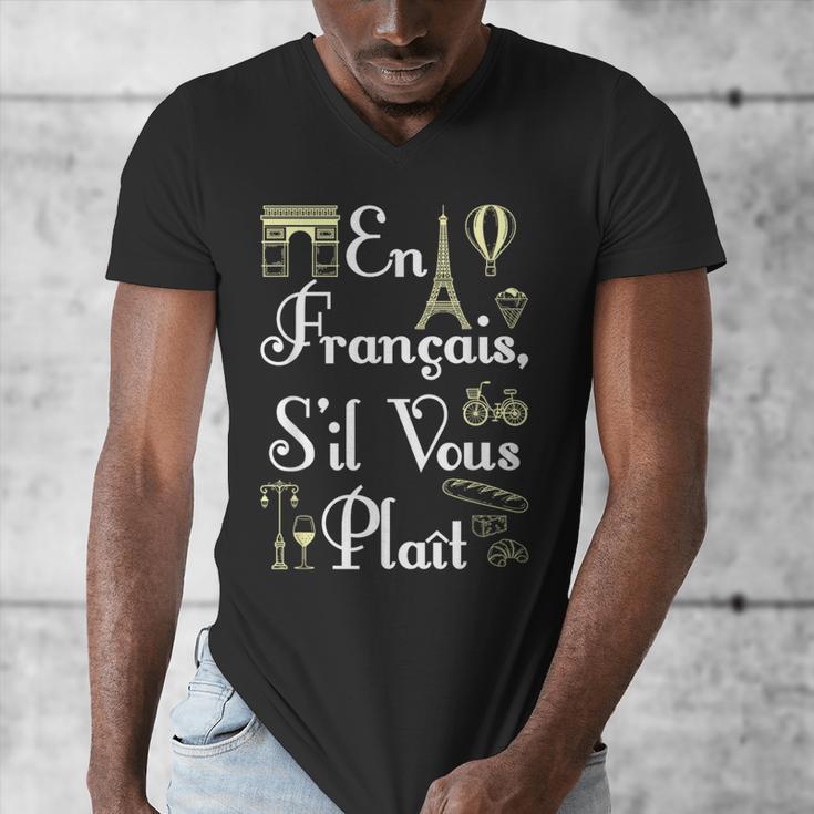 French Teacher En Francais S'Il Vous Plait End Of Year Men's V-Neck T-Shirt, funny design French Teacher En Francais S'Il Vous Plait End Of Year Men's V-Neck T-Shirt, funny design