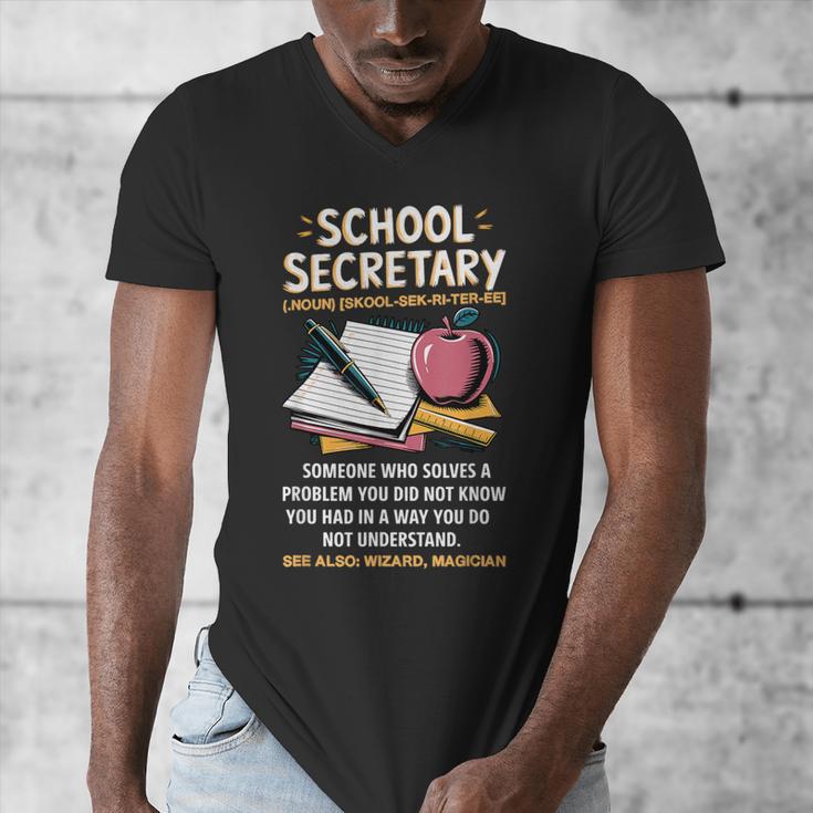 Front Office Teacher Admin Meaning School Secretary Men's V-Neck T-Shirt, funny design Front Office Teacher Admin Meaning School Secretary Men's V-Neck T-Shirt, funny design