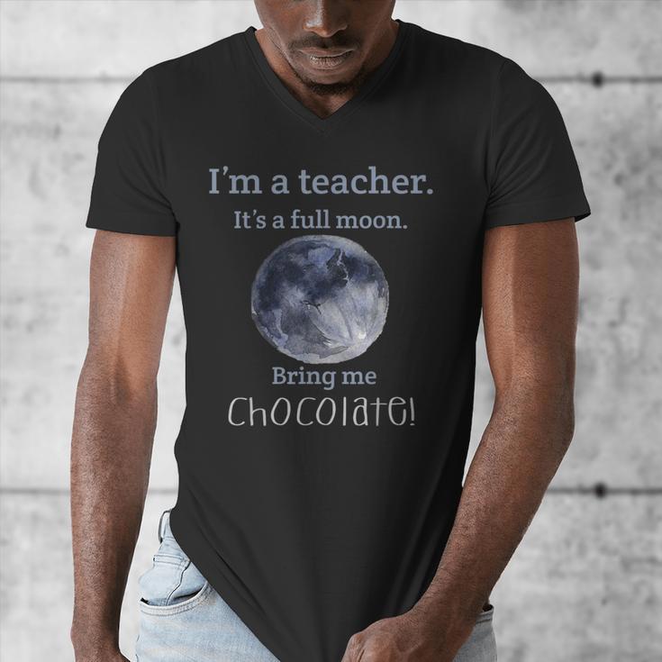 Full Moon Teacher Humor For Men Women Girls Kids Men's V-Neck T-Shirt, funny design