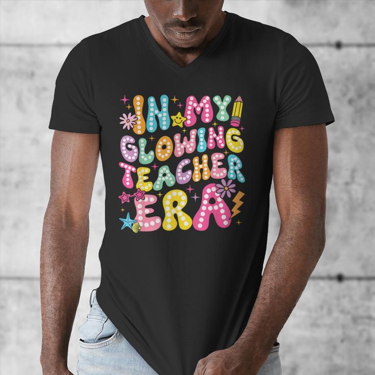 In My Glowing Teacher Era Teaching Back To School Men's V-Neck T-Shirt, funny design In My Glowing Teacher Era Teaching Back To School Men's V-Neck T-Shirt, funny design