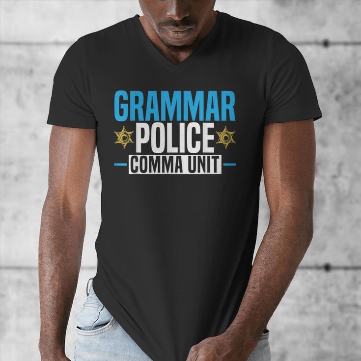 Grammar Police Comma Unit English Teacher Grammar Teacher For Men Women Men's V-Neck T-Shirt, English Teacher Gifts, funny design