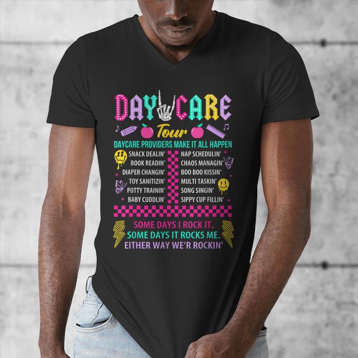 Groovy Day Care Some Days I Rock It Day Care Teacher Life Men's V-Neck T-Shirt, Groovy Teacher Gifts, funny design