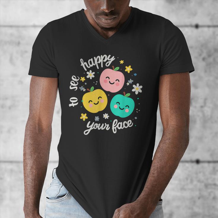 Groovy Happy To See Your Face Teacher School Appreciation Men's V-Neck T-Shirt, Groovy Teacher Gifts, funny design Groovy Happy To See Your Face Teacher School Appreciation Men's V-Neck T-Shirt, Groovy Teacher Gifts, funny design