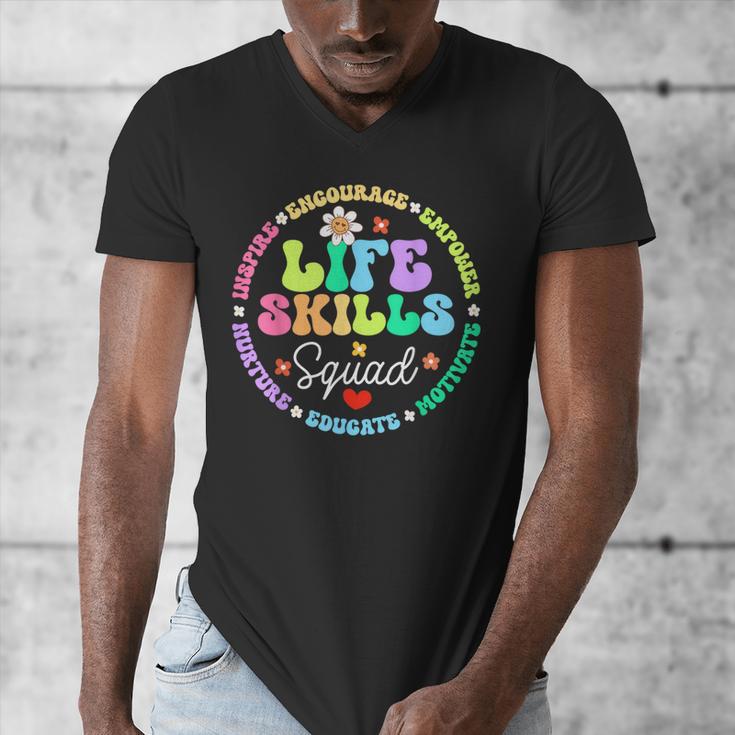 Groovy Life Skills Squad Teacher Special Ed SPED Team Crew Men's V-Neck T-Shirt, Groovy Teacher Gifts, funny design