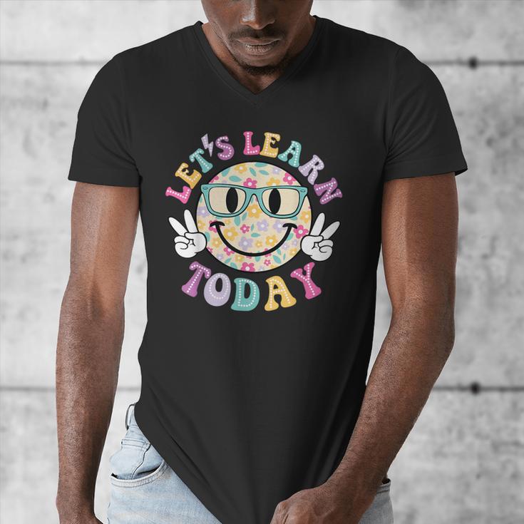 Groovy Retro Lets Learn Today Teacher Student Back To School Men's V-Neck T-Shirt, Groovy Teacher Gifts, funny design Groovy Retro Lets Learn Today Teacher Student Back To School Men's V-Neck T-Shirt, Groovy Teacher Gifts, funny design