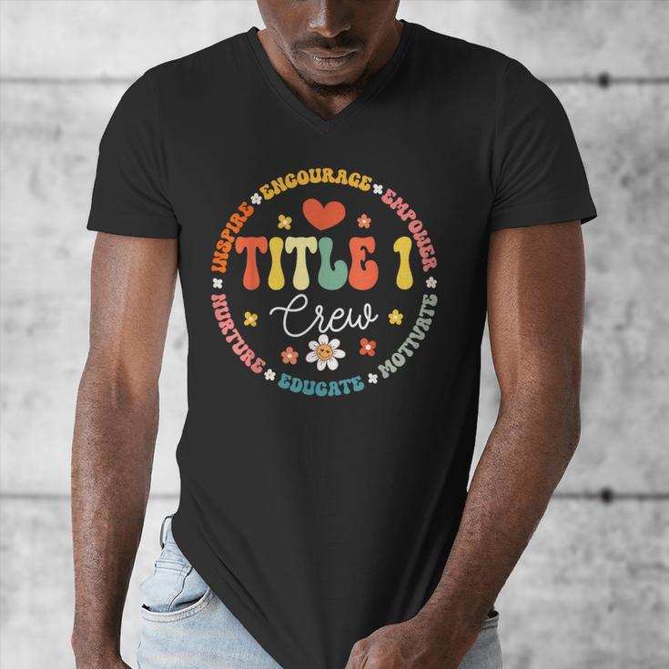 Groovy Title 1 Crew Cute Title 1 Reading Teacher Men Women Kids Men's V-Neck T-Shirt, Groovy Teacher Gifts, funny design Groovy Title 1 Crew Cute Title 1 Reading Teacher Men Women Kids Men's V-Neck T-Shirt, Groovy Teacher Gifts, funny design