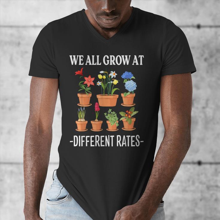 We All Grow At Different Rates Back To School Teacher Men's V-Neck T-Shirt, funny design We All Grow At Different Rates Back To School Teacher Men's V-Neck T-Shirt, funny design