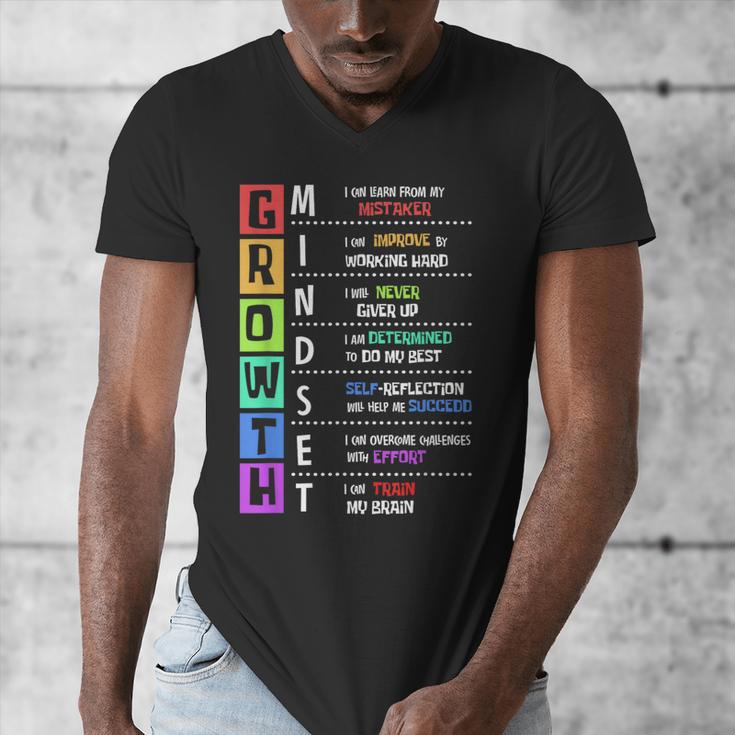 Growth Mindset Positive Motivational Classroom Teacher Learn Men's V-Neck T-Shirt, funny design Growth Mindset Positive Motivational Classroom Teacher Learn Men's V-Neck T-Shirt, funny design