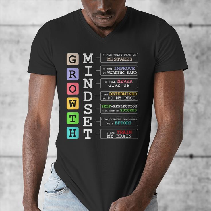 Growth Mindset Shirt Positive School Classroom Teacher Men's V-Neck T-Shirt, funny design