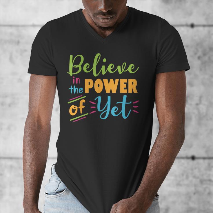 Growth Mindset Teacher Believe In The Power Of Yet Men's V-Neck T-Shirt, funny design