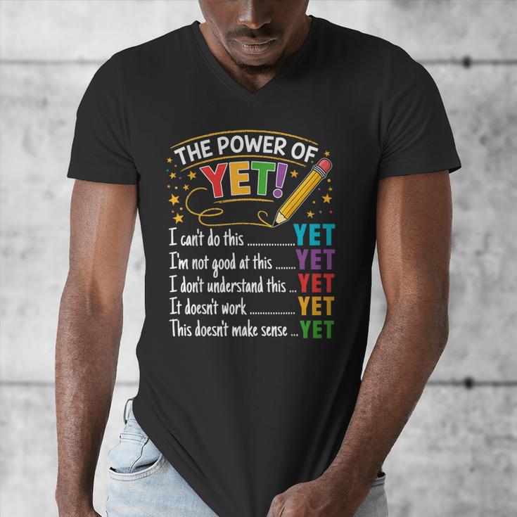 Growth Mindset Teacher Power Of Yet Inspirational Men's V-Neck T-Shirt, funny design