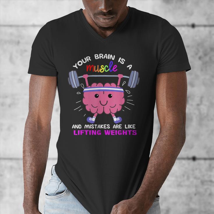 Growth Mindset Teacher Shirt Inspirational Shirts Men's V-Neck T-Shirt, funny design
