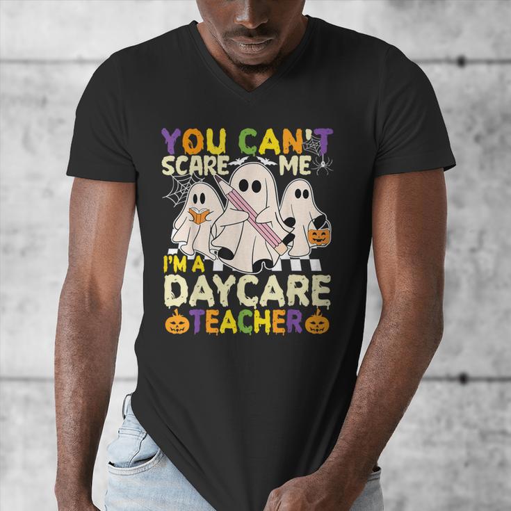 Halloween You Can't Scare Me I'm a Daycare Teacher Ghost Men's V-Neck T-Shirt, funny design