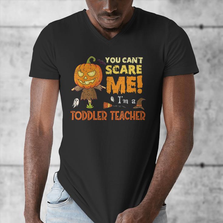Halloween You Can't Scare Toddler Teacher For Men Women Men's V-Neck T-Shirt, funny design