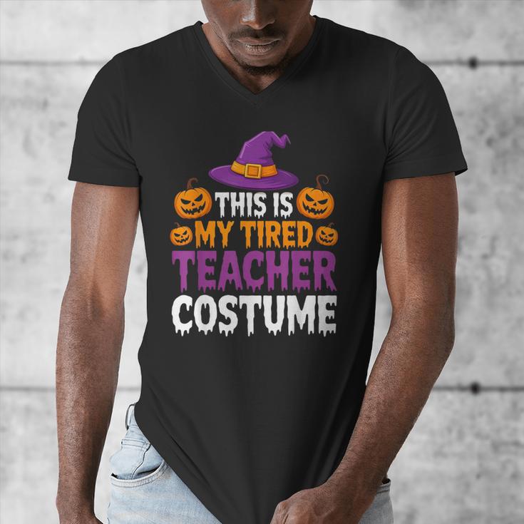 Halloween Costumes For Teachers Tired Teacher Costume Tee Men's V-Neck T-Shirt, funny design
