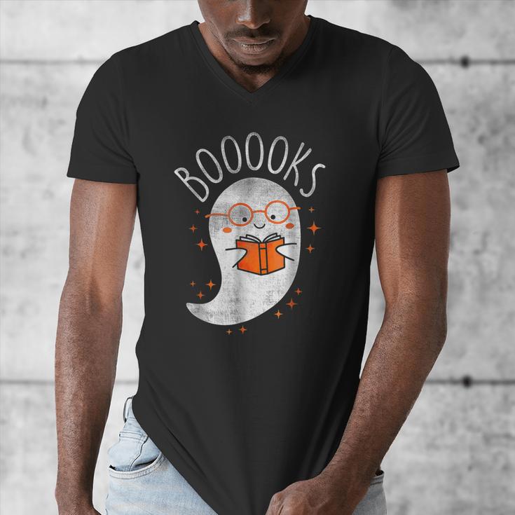 Halloween Cute Ghost Book Reading Teacher Men's V-Neck T-Shirt, funny design Halloween Cute Ghost Book Reading Teacher Men's V-Neck T-Shirt, funny design