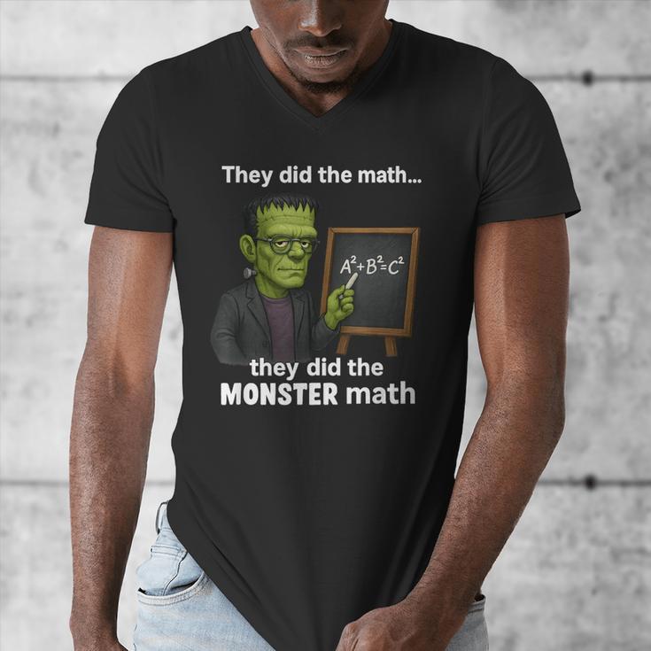Halloween Monster Math Pun Teacher Humor Men's V-Neck T-Shirt, funny design
