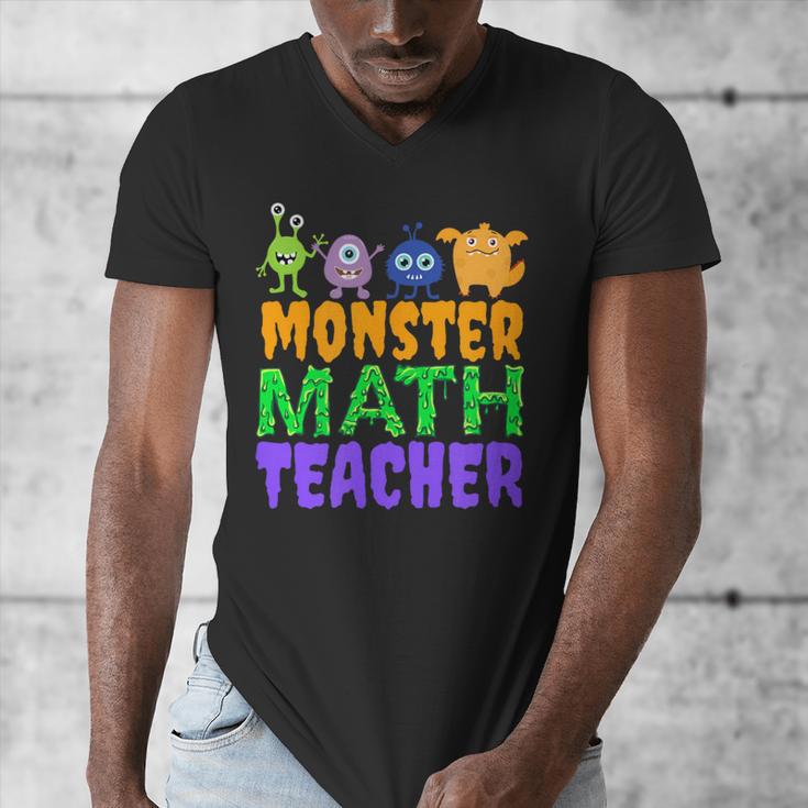 Halloween Monster Math Teacher Men Women Men's V-Neck T-Shirt, funny design Halloween Monster Math Teacher Men Women Men's V-Neck T-Shirt, funny design
